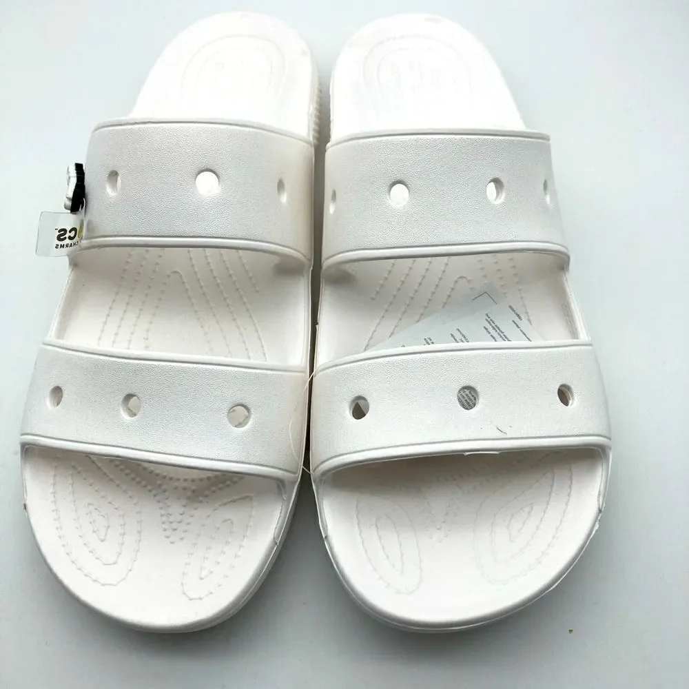 NWT Crocs Classic Unisex White Sandals Size 13/310